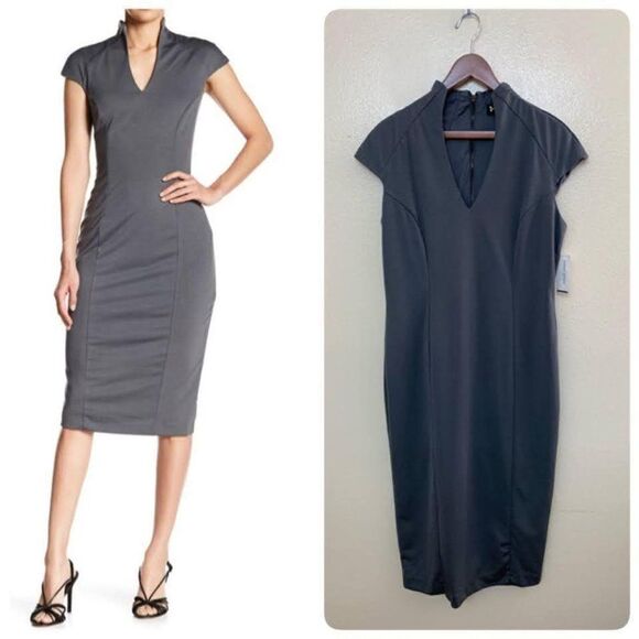 Alexia Admor Katrina Military Midi Sheath Dress - Picture 1 of 9